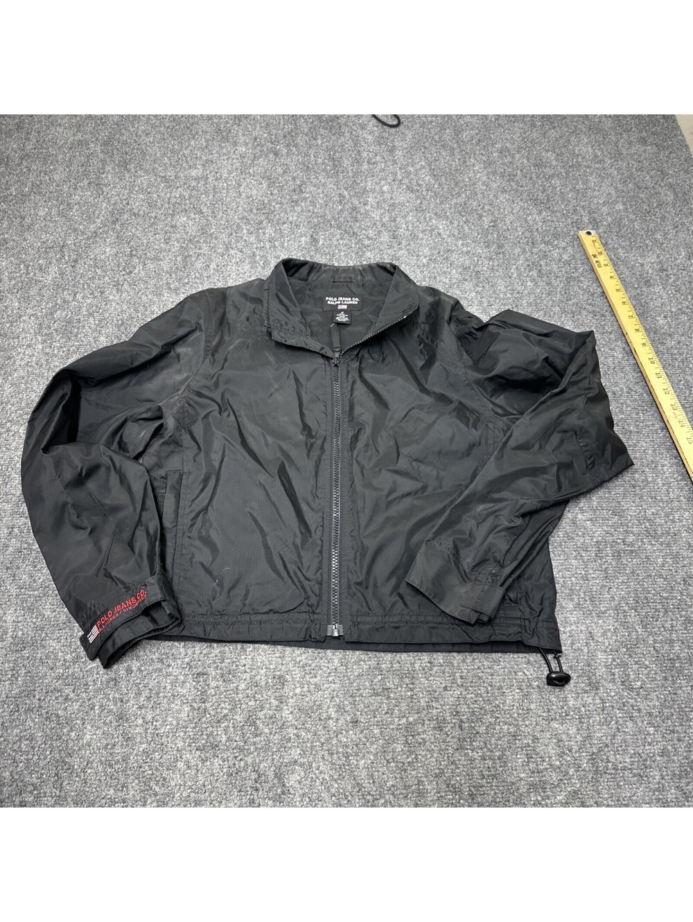 RL Lauren Active Ralph Lauren Windbreaker Jacket Zip Up Black Unisex/ Teen Sz M